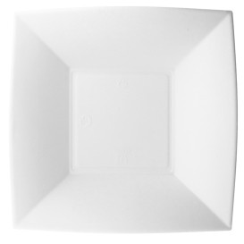 Piatto Fondo Bianco Canna Zucchero Nice 18x18cm (50 Pezzi)