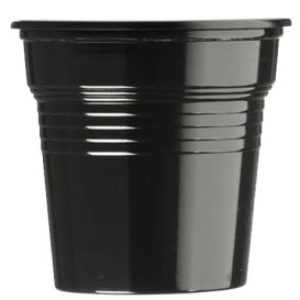 Bicchiere di Plastica PS Nero 80ml Ø5,7cm (50 Pezzi)