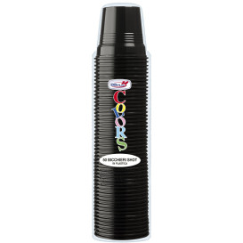 Bicchiere di Plastica PS Nero 80ml Ø5,7cm (1500 Pezzi)