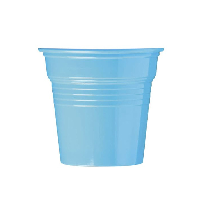 Bicchiere di Plastica PS Azurro 80ml Ø5,7cm (750 Pezzi) Bicchiere di Plastica PS Azurro 80ml Ø5,7cm (750 Pezzi)
