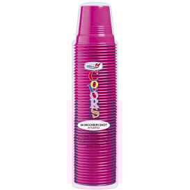 Bicchiere di Plastica PS Fucsia 80ml Ø5,7cm (50 Pezzi)