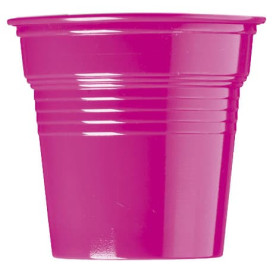 Bicchiere di Plastica PS Fucsia 80ml Ø5,7cm (50 Pezzi)