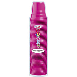 Bicchiere di Plastica PS Fucsia 80ml Ø5,7cm (750 Pezzi)