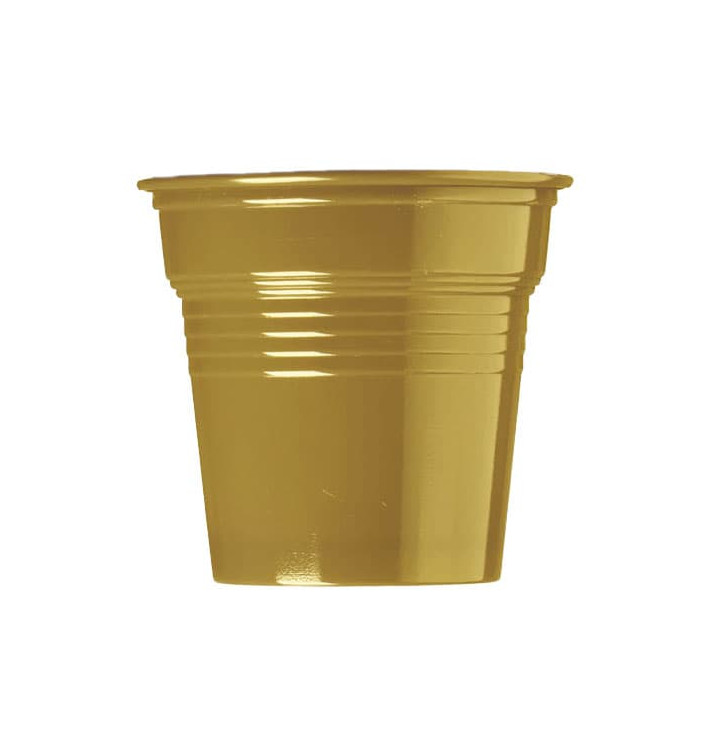 Bicchiere di Plastica PS Oro 80ml Ø5,7cm (50 Pezzi) Bicchiere di Plastica PS Oro 80ml Ø5,7cm (50 Pezzi)
