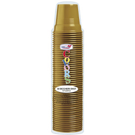 Bicchiere di Plastica PS Oro 80ml Ø5,7cm (750 Pezzi)