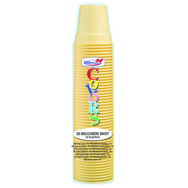 Bicchiere di Plastica PS Crema 80ml Ø5,7cm (50 Pezzi)