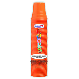 Bicchiere di Plastica PS Arancione 80ml Ø5,7cm (1500 Pezzi)