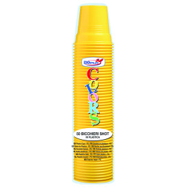 Bicchiere di Plastica PS Giallo 80ml Ø5,7cm (50 Pezzi)