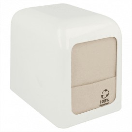 Dispenser Tovaglioli Miniservis Plastica Bianco 17x17cm (12 Pezzi) 