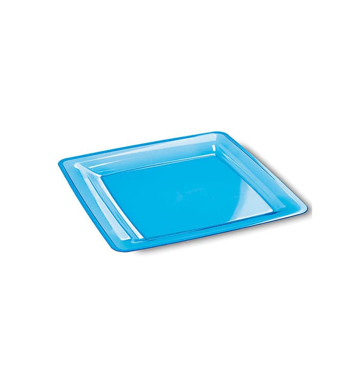 Piatto Plastica Rigida Quadrato Turchese 18x18cm (108 Pezzi) Piatto Plastica Rigida Quadrato Turchese 18x18cm (108 Pezzi)