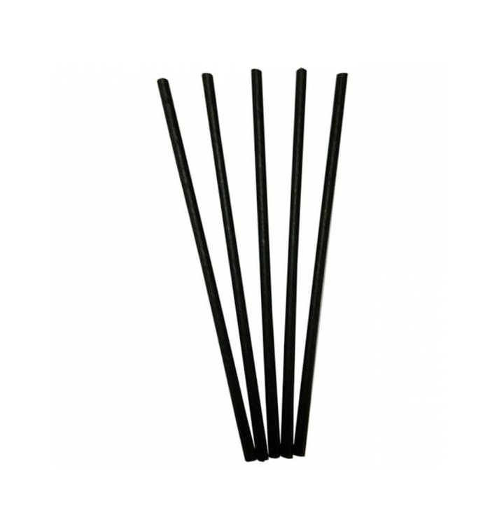 Cannuccia Dritta di Carta Nero Ø6mm 20cm (100 Pezzi) Cannuccia Dritta di Carta Nero Ø6mm 20cm (100 Pezzi)