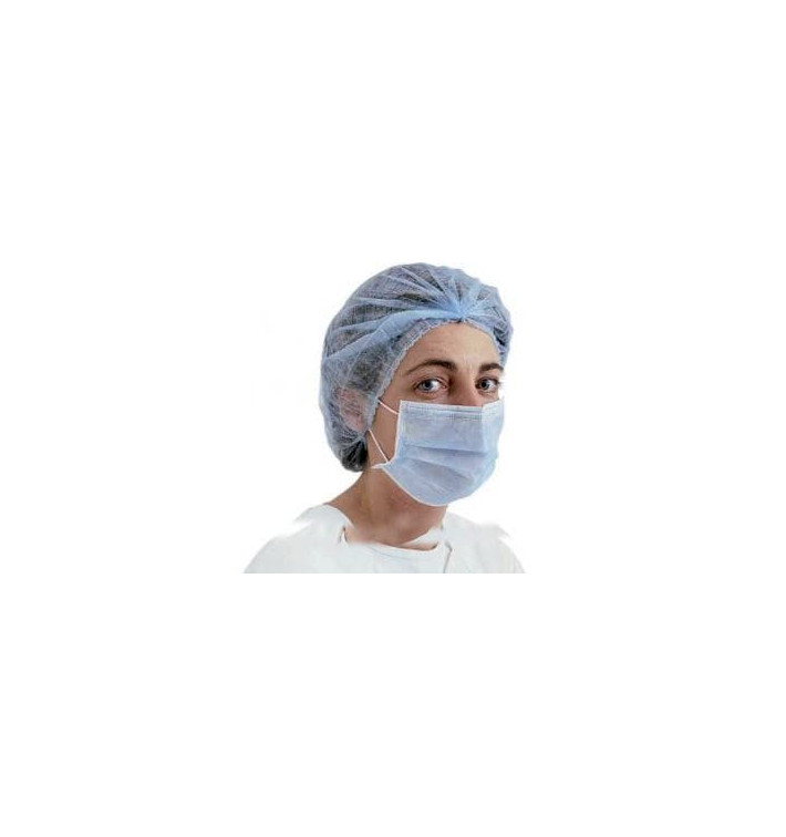 Mascherina a 2 Strati con Elastici in TNT di Propilene Blu (1.000 pezzi) Mascherina a 2 Strati con Elastici in TNT di Propilene Blu (1.000 pezzi)