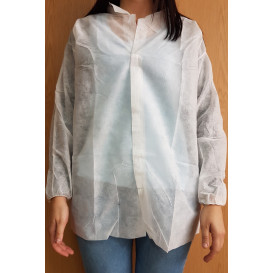 Camice Ragazzo/a in TNT PP 35gr. Con Velcro Bianco (100 Pezzi)