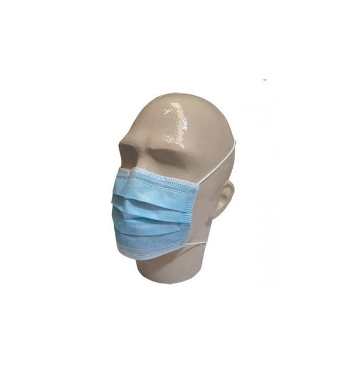 Mascherina a 3 Strati con Elastici in TNT di Propilene Blu (1.000 pezzi) Mascherina a 3 Strati con Elastici in TNT di Propilene Blu (1.000 pezzi)