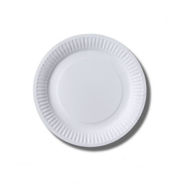 Piatto di Carta Biocoated Bianco Ø18 cm (20 Pezzi)
