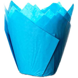 Pirottini Muffin Tulip Ø50x50/80 mm Blu (125 Pezzi)