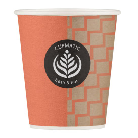 Bicchiere di Carta Eco Cupmatic 8Oz/210ml Ø7,0cm (100 Pezzi)