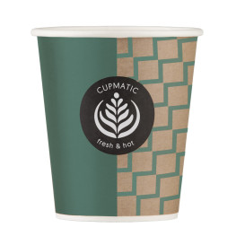 Bicchiere di Carta Eco Cupmatic 9Oz/280ml Ø8,0cm (1000 Pezzi)