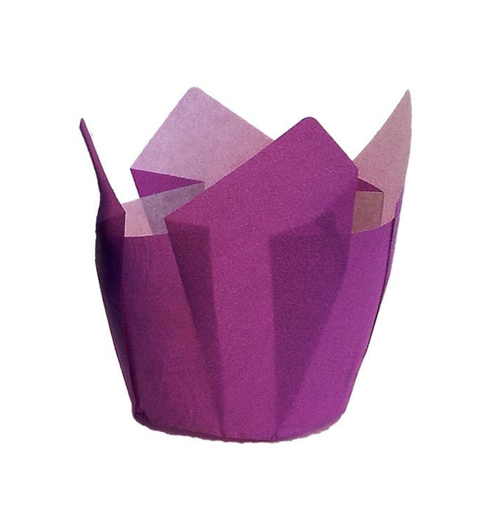 Pirottini Muffin Tulip Ø50x42/72 mm Viola (135 Pezzi) Pirottini Muffin Tulip Ø50x42/72 mm Viola (135 Pezzi)