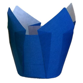 Pirottini Muffin Tulip Ø50x50/80 mm Blu (125 Pezzi)