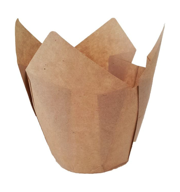 Pirottini Muffin Tulip Ø50x50/80 mm Nature (125 Pezzi) Pirottini Muffin Tulip Ø50x50/80 mm Nature (125 Pezzi)