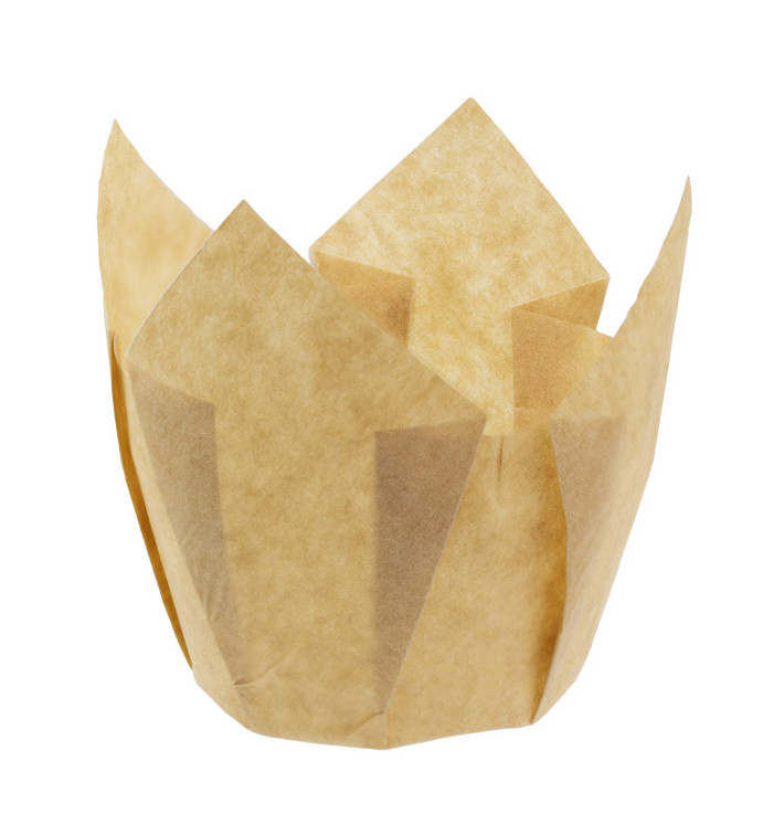 Pirottini Muffin Tulip Ø50x42/72 mm Nature (3600 Pezzi) Pirottini Muffin Tulip Ø50x42/72 mm Nature (3600 Pezzi)