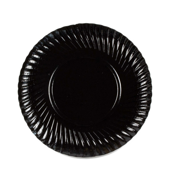 Piatto di Carta Tondo Nero 250 mm (100 Pezzi) Piatto di Carta Tondo Nero 250 mm (100 Pezzi)