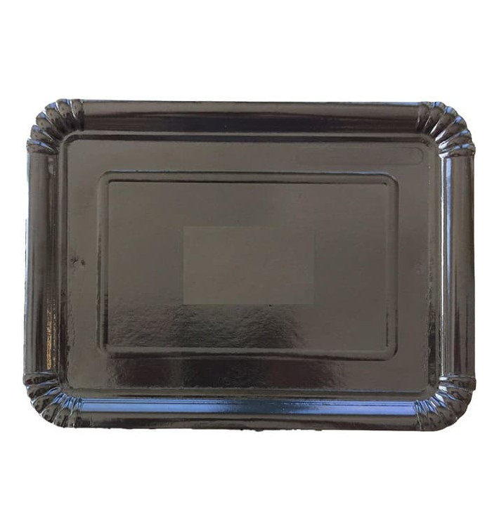 Vassoio di Cartone Rettangolare Nero 18x24 cm (1000 Pezzi) Vassoio di Cartone Rettangolare Nero 18x24 cm (1000 Pezzi)
