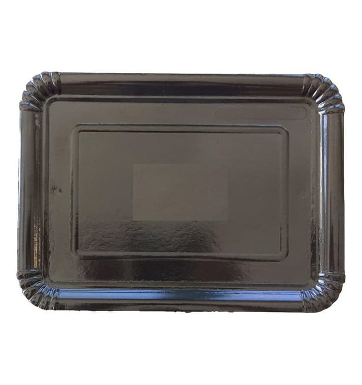 Vassoio di Cartone Rettangolare Nero 20x27 cm (100 Pezzi)