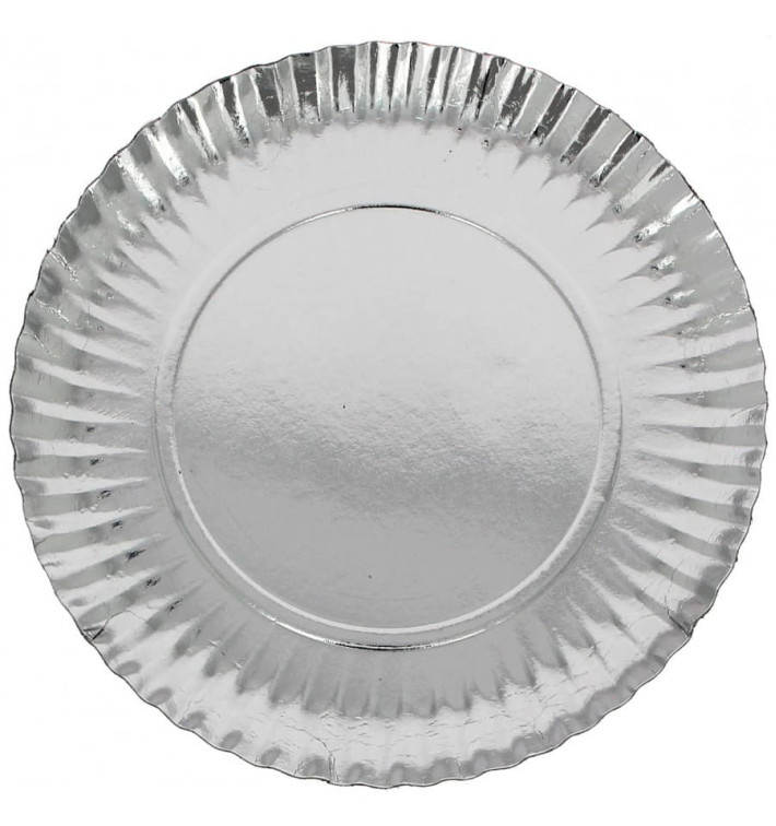Piatto di Carta Tondo Argento 100 mm (100 Pezzi) Piatto di Carta Tondo Argento 100 mm (100 Pezzi)