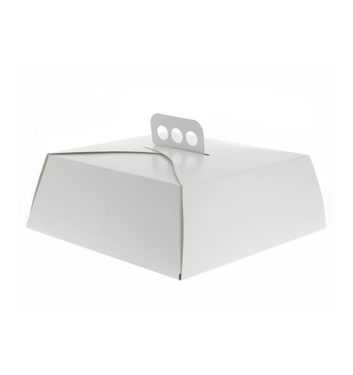 Scatola di Carta Bianca Torte Quadrata 34,5x34,5x10 cm (100 Pezzi) Scatola di Carta Bianca Torte Quadrata 34,5x34,5x10 cm (100 Pezzi)