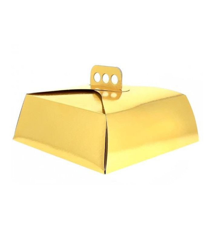 Scatola di Carta per Torte Oro 24,5x24,5x10 cm (100 Pezzi) Scatola di Carta per Torte Oro 24,5x24,5x10 cm (100 Pezzi)