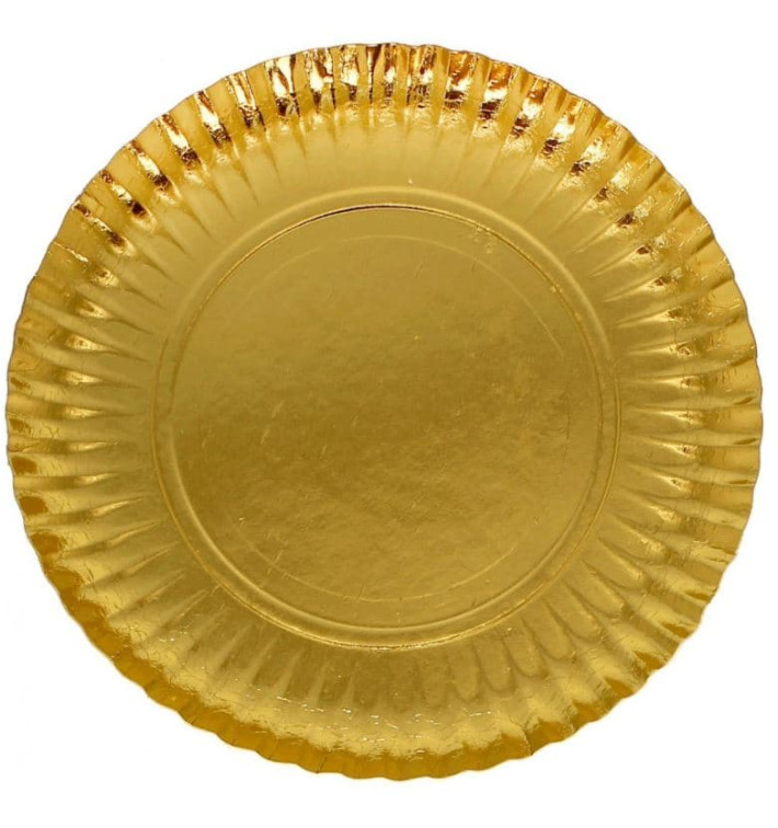 Piatto di Carta Tondo Oro 210 mm (100 Pezzi) Piatto di Carta Tondo Oro 210 mm (100 Pezzi)