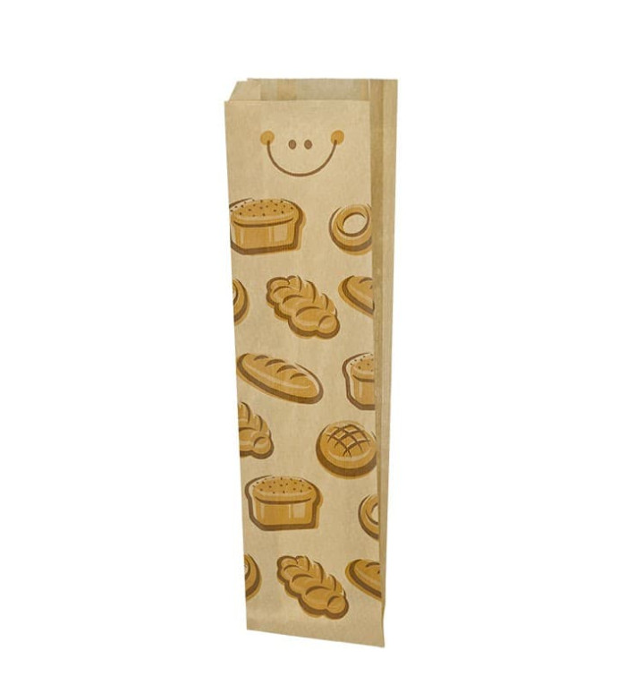 Sacchetto di Carta Kraft "Panes" 23+7x51cm (125 Pezzi) Sacchetto di Carta Kraft "Panes" 23+7x51cm (125 Pezzi)
