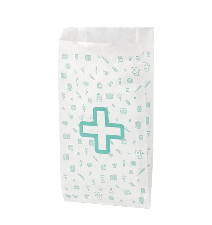 Sacchetto di Carta Bianca Farmacia 14+7x27cm (1000 Pezzi)
