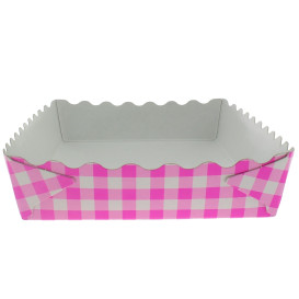 Vassoio di Carta Gaufres 18,2x12,2x3cm Rosa (500 Pezzi)