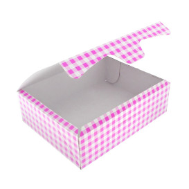Scatola di Carta Pasticcerie 18,2x13,6x5,2cm 500g Rosa (25 Pezzi)