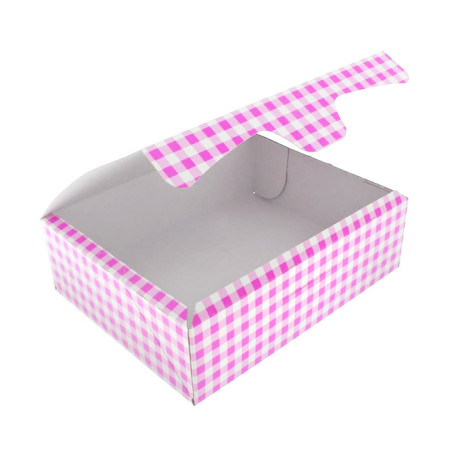 Scatola di Carta Pasticcerie 18,2x13,6x5,2cm 500g Rosa (25 Pezzi)