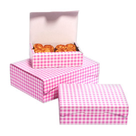 Scatola di Carta Pasticcerie 18,2x13,6x5,2cm 500g Rosa (25 Pezzi)
