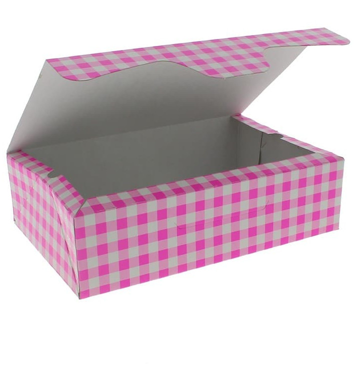 Scatola di Carta Pasticcerie 17,5x11,5x4,7cm 250g Rosa (20 Pezzi) Scatola di Carta Pasticcerie 17,5x11,5x4,7cm 250g Rosa (20 Pezzi)