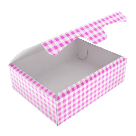 Scatola di Carta Pasticcerie 20,4x15,8x6cm 1kg Rosa (200 Pezzi)