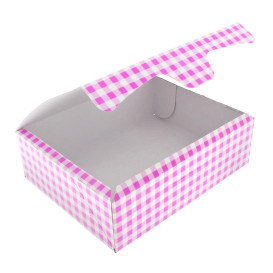 Scatola di Carta Pasticcerie 20,4x15,8x6cm 1kg Rosa (20 Pezzi)