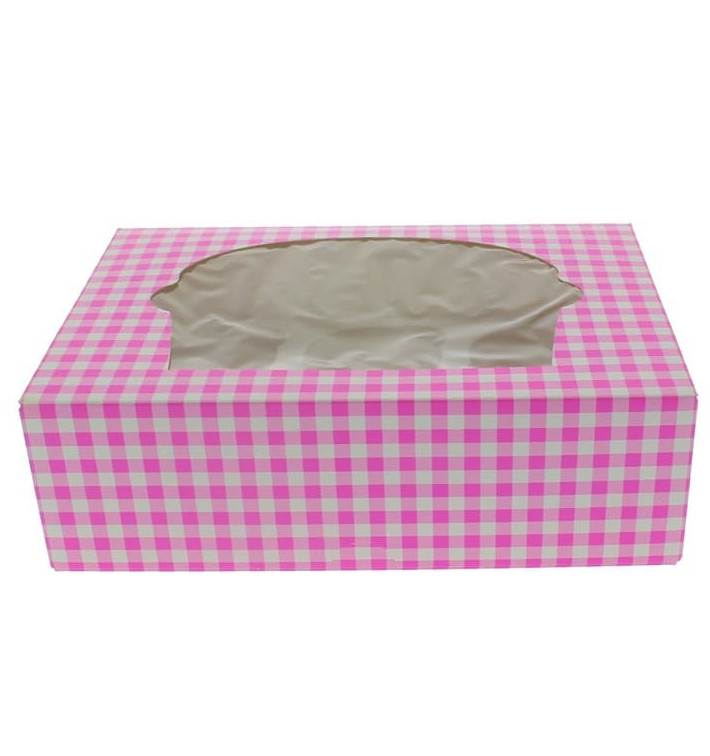 Scatola 6 Cupcakes con Inserto 24,3x16,5x7,5cm Rosa (100 Pezzi) Scatola 6 Cupcakes con Inserto 24,3x16,5x7,5cm Rosa (100 Pezzi)