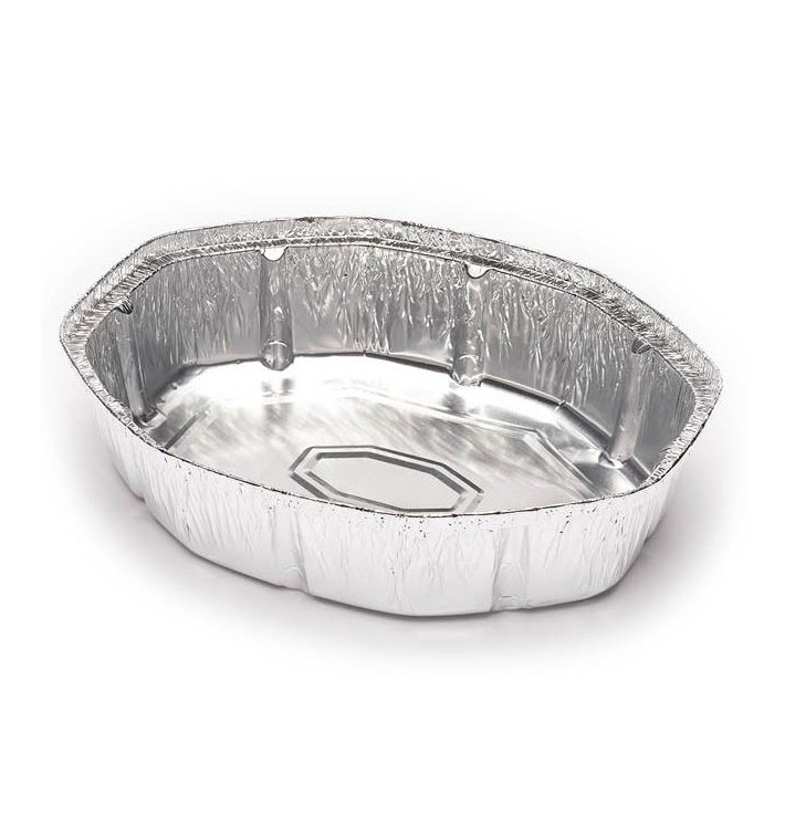 Contenitore in Alluminio 1900ml Ovali per Pollo (125 Pezzi) Contenitore in Alluminio 1900ml Ovali per Pollo (125 Pezzi)
