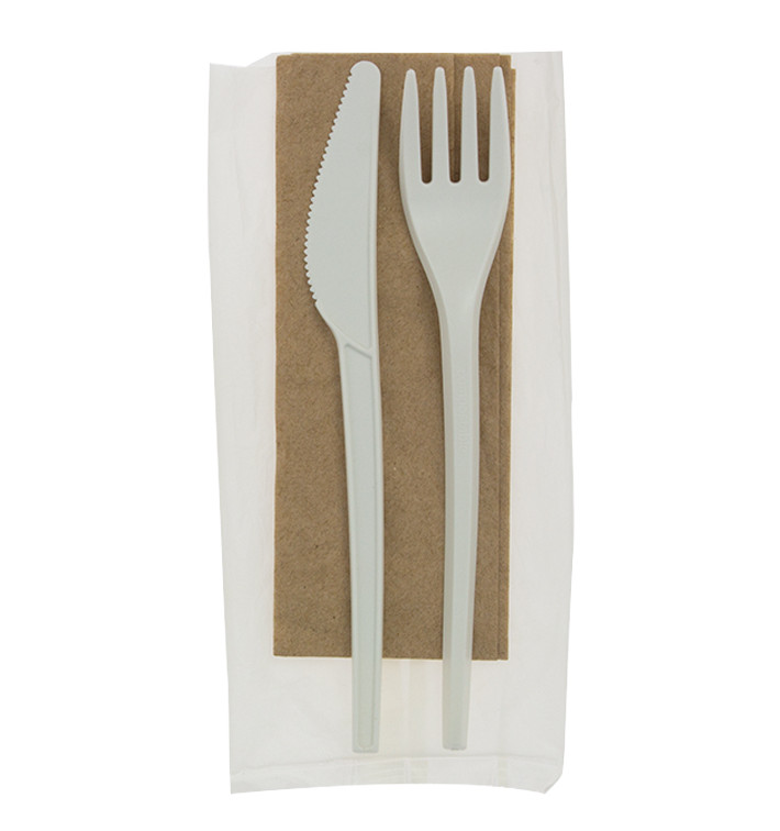 Set Posate Forchetta, Coltello e Tovagliolo CPLA (10 Pezzi) Set Posate Forchetta, Coltello e Tovagliolo CPLA (10 Pezzi)
