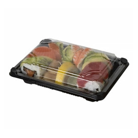 Imballaggi e Coperchio Sushi PLA Nero 13,0x18,0 cm (100 Pezzi)