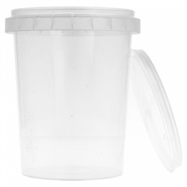 Coppette Plastico con Coperchio Inviolabile 520ml Ø9,5 (380 Pezzi)