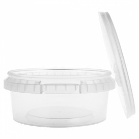 Coppette Plastico con Coperchio Inviolabile 300ml Ø11,8 (34 Pezzi)