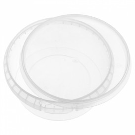 Coppette Plastico con Coperchio Inviolabile 300ml Ø11,8 (34 Pezzi)