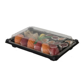 Imballaggi e Coperchio Sushi PLA Nero 15,0x23,0 cm (600 Pezzi)